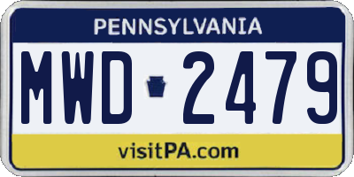 PA license plate MWD2479