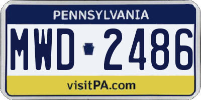 PA license plate MWD2486