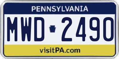 PA license plate MWD2490