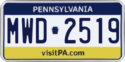 PA license plate MWD2519