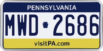 PA license plate MWD2686