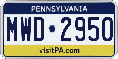 PA license plate MWD2950