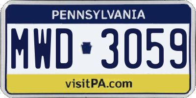 PA license plate MWD3059