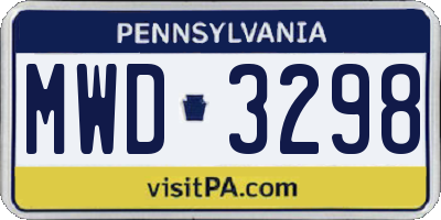 PA license plate MWD3298