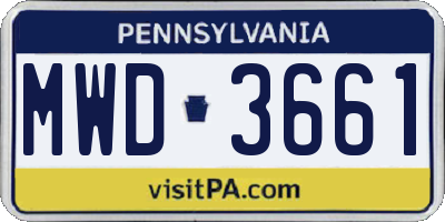 PA license plate MWD3661