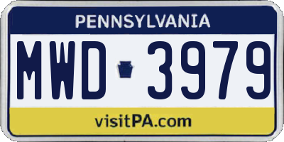 PA license plate MWD3979