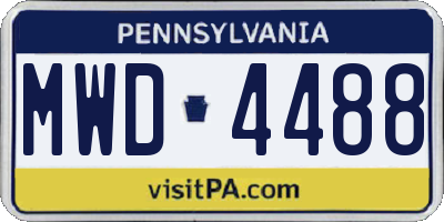 PA license plate MWD4488
