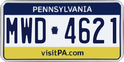 PA license plate MWD4621