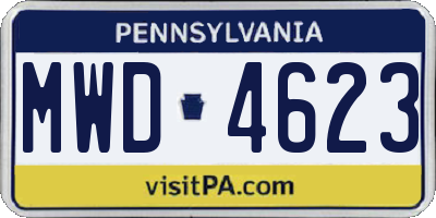 PA license plate MWD4623