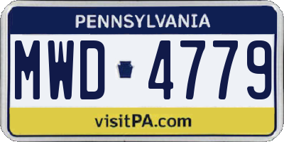 PA license plate MWD4779