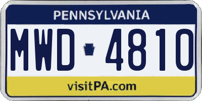 PA license plate MWD4810