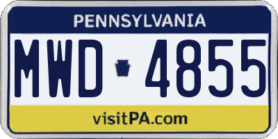 PA license plate MWD4855