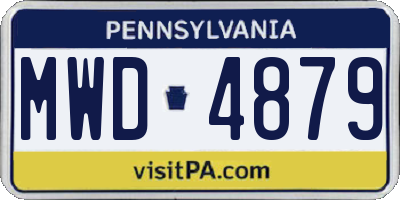 PA license plate MWD4879