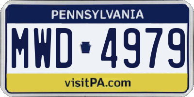 PA license plate MWD4979