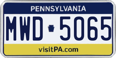 PA license plate MWD5065