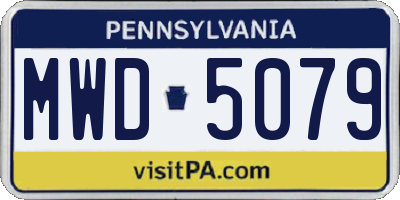 PA license plate MWD5079