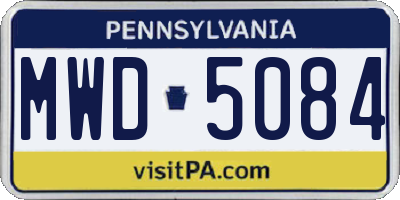 PA license plate MWD5084