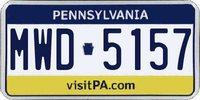 PA license plate MWD5157