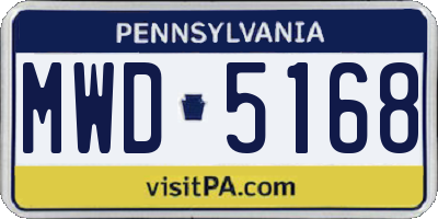 PA license plate MWD5168