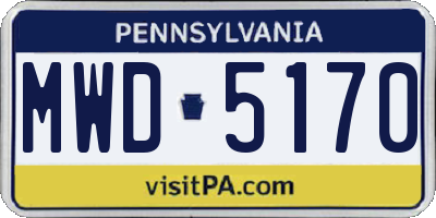 PA license plate MWD5170