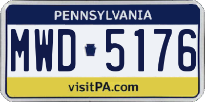 PA license plate MWD5176