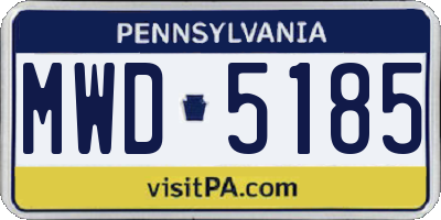 PA license plate MWD5185