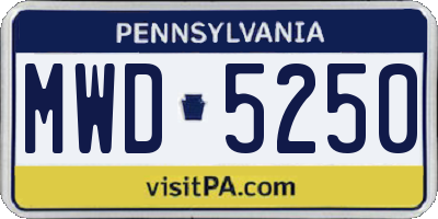 PA license plate MWD5250