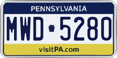 PA license plate MWD5280