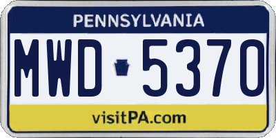 PA license plate MWD5370