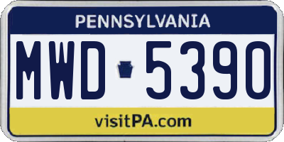 PA license plate MWD5390