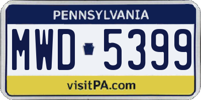 PA license plate MWD5399