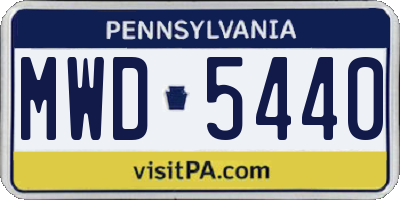 PA license plate MWD5440