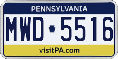 PA license plate MWD5516