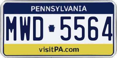 PA license plate MWD5564