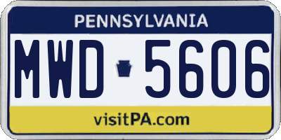 PA license plate MWD5606