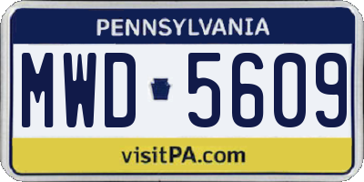 PA license plate MWD5609