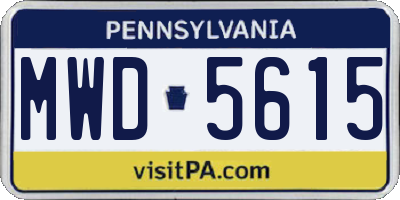 PA license plate MWD5615