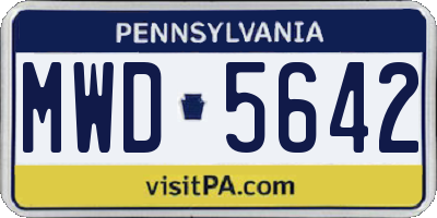PA license plate MWD5642