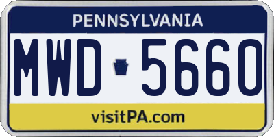 PA license plate MWD5660