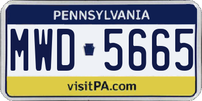 PA license plate MWD5665