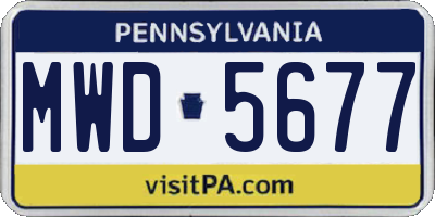 PA license plate MWD5677
