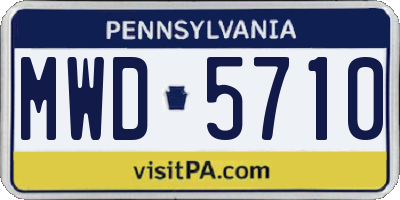 PA license plate MWD5710