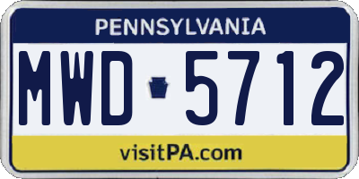 PA license plate MWD5712