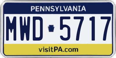 PA license plate MWD5717