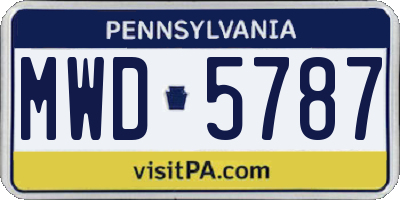 PA license plate MWD5787