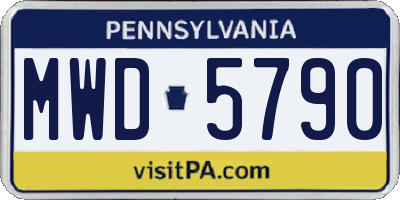 PA license plate MWD5790