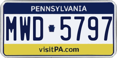 PA license plate MWD5797