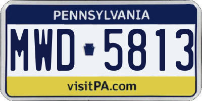 PA license plate MWD5813