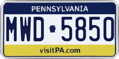 PA license plate MWD5850