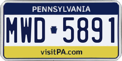 PA license plate MWD5891